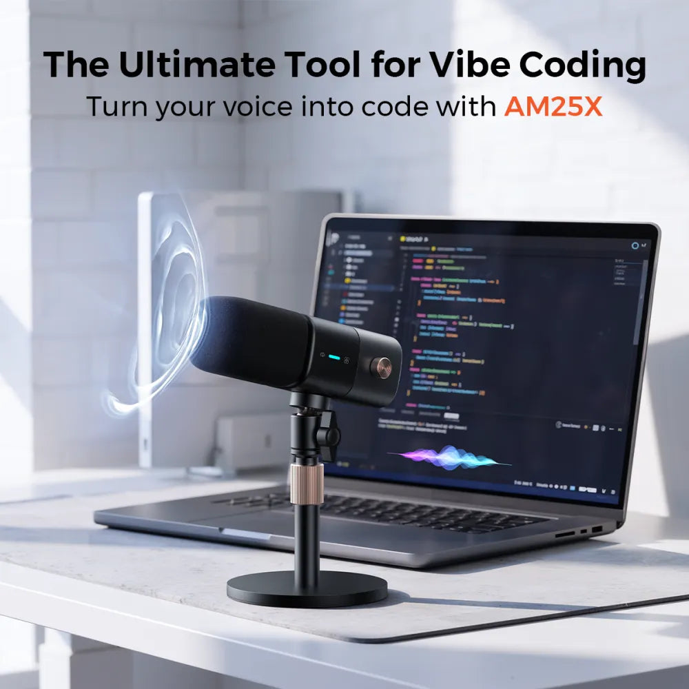 USB&XLR Podcast Microphone | Condenser Mic with Sturdy Desk Stand